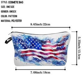 Livel lhood USA Flag Cosmetic Bag Cute Small Makeup Bag Travel Toiletry Zipper Pouch Girls Retro Gifts for Sisters American Flag Makeup Bag Gift for Women