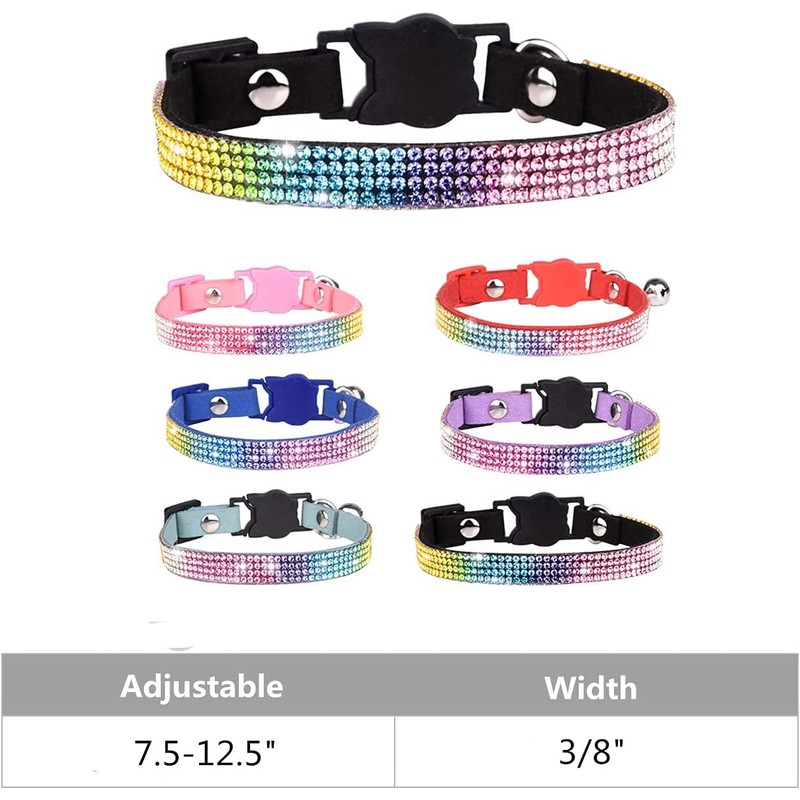 CHUKCHI Cat Collar Breakaway Bling Diamond Rhinestone with Bell Adjustable