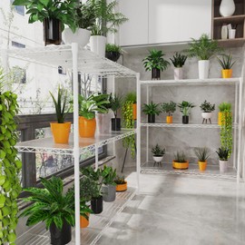 FocusOnHome 3 Tier Wire Shelving Unit, 1050 LBS NSF Height Adjustable Metal Garage Storage Shelves, Heavy Duty Storage Wire Rack Metal Shelves - White