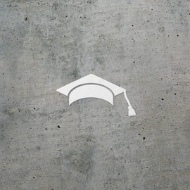 Transparent Decal Stickers of Grad Cap (White) Premium Waterproof Vinyl Decal Stickers for Laptop Phone Accessory Helmet Car Window Mug Tuber Cup Door Wall Decoration ANDSKUS0g6094WH