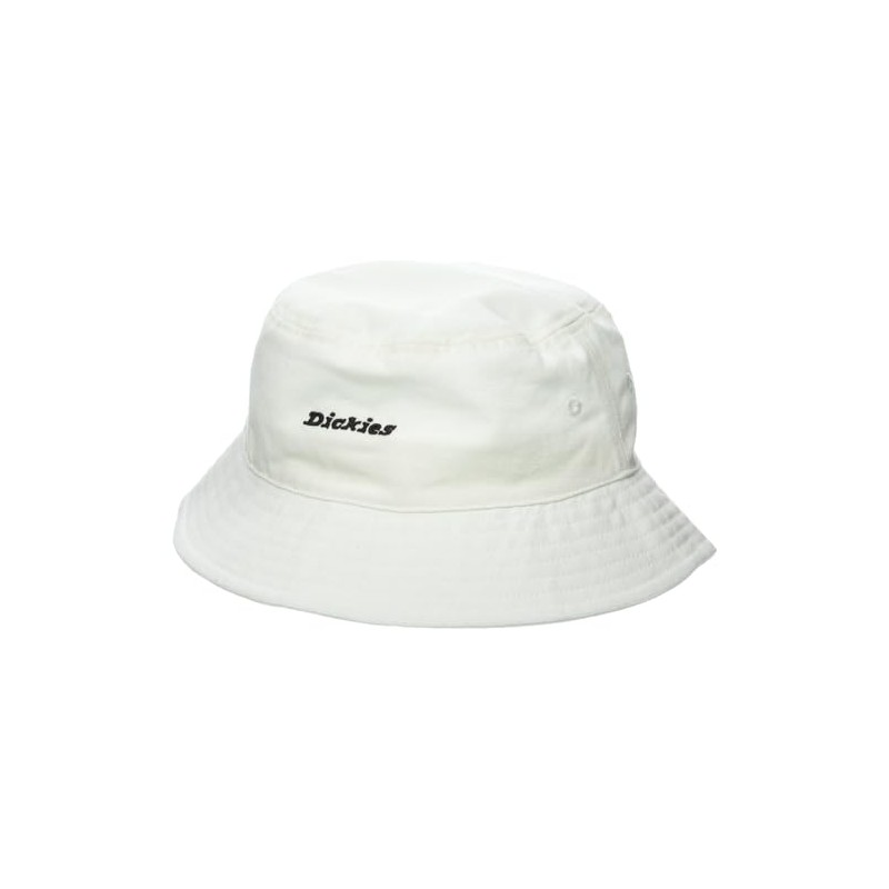 Dickies Men's Script Logo Canvas Bucket Hat, White, AL