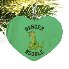 GRAPHICS & MORE Danger Noodle Snake Funny Humor Heart Love Wood Christmas Tree Holiday Ornament