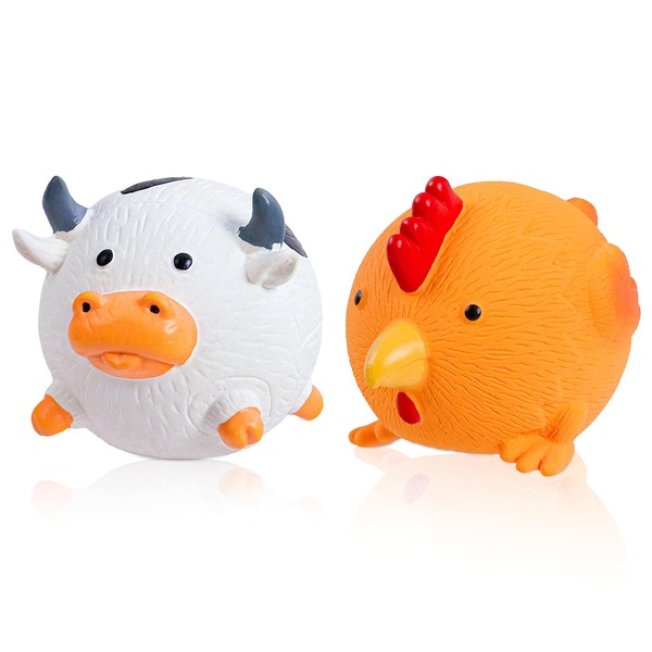 KrauzPet Dog Toys Squeaky, Interactive Latex Rubber Cute Animal Pet