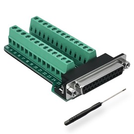 BRIEFCEC DB25 25 Pin Adapter RS-232 Serial to 25 Pin Clipboard Signal Module with Insulation Pad (1 Female)