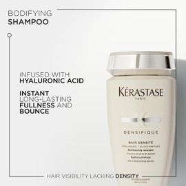 Kérastase Densifique Bain Densité Shampoo Densificador para Cabello Fino con Pérdida de Densidad, Fortalece y Corporiza, Con Stemoxydine y Ácido Hialurónico, 250 ml