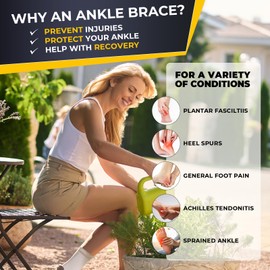 NeoTech Care Ankle Support Brace - Breathable - Men, Women, Right or Left (Beige Color, Size L, 1 Pair)