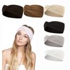 Temu Sports Elastic Wide Cross-Knot Solid Color Headband Free Size/Black 15ea