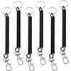 WsjiaboFux Black Elastic Ropes Retractable Coil Springs Keychain, Anti-lost Key