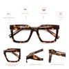 AMOMOMA 3 Pack Retro Square Spring Hinge Reading Glasses for