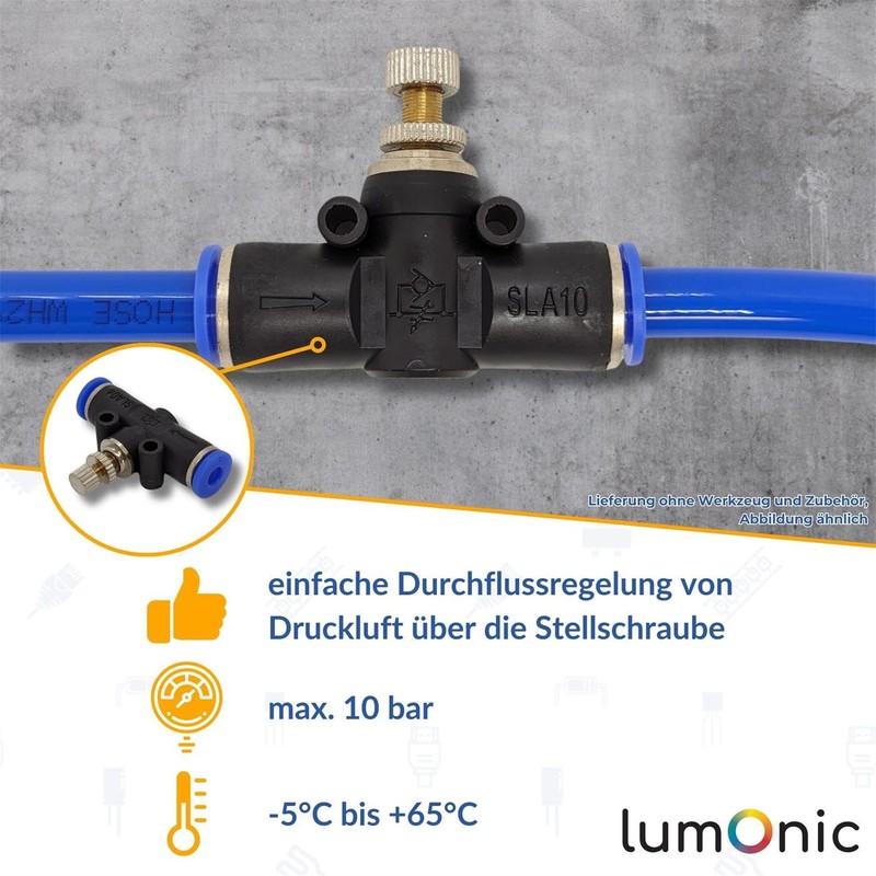 Lumonic I PU Hose Throttle Check Valve with Connector I