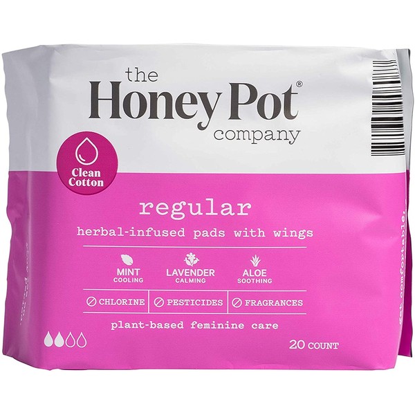 The Honey Pot Clean Cotton Regular Absorbency Pads