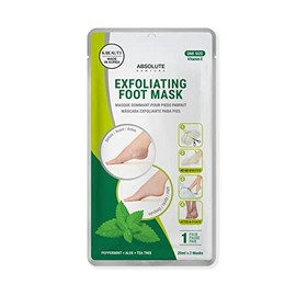 Absolute New York Exfoliating Foot Mask, Natural Botanical Acids and Extracts, Revitalizing Treatment to Remove Hardened and Calloused Skin (Peppermint+Aloe+Tea Tree)
