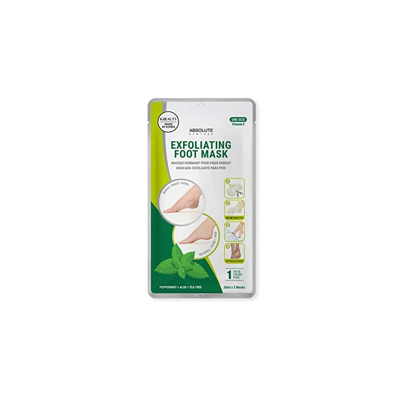 Absolute New York Exfoliating Foot Mask, Natural Botanical Acids and