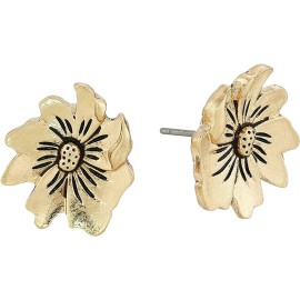 The Sak Womens Gold Tone Flower Stud Earrings nwt #SAK32