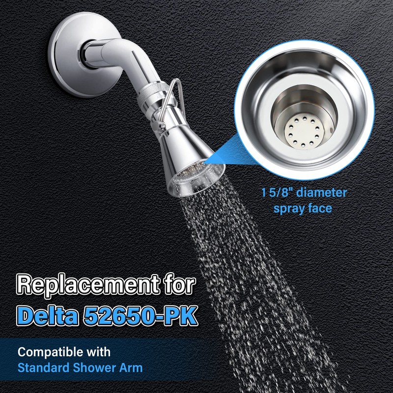 Enhon 2 Setting Pivoting Single Spray Shower Head with Shut