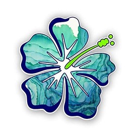 Magnet Hibiscus Flower Magnetic vinyl bumper sticker sticks to any metal fridge, car, signs 5"