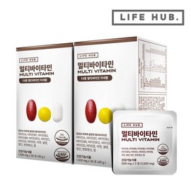 Life Hub 라이프허브 멀티바이타민 2세트(1500mg x 60포) 2개월분 Lifehub Multivitamin 2 Sets (1500mg x 60 Packs) 2 Months Supply