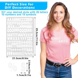 8 Sheets 1328 Pcs Iron on Letters for Fabric, Small Iron on Letters with A-Z, Vinyl Letters 1 Inch Black Heat Transfer Letters for Fabric, Clothing T-Shirt Printing DIY Craft(Black + White)