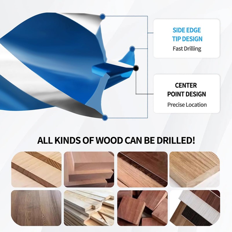 Teronbeta Wood Drill Bit 8mm x 230mm x 2pcs Professional