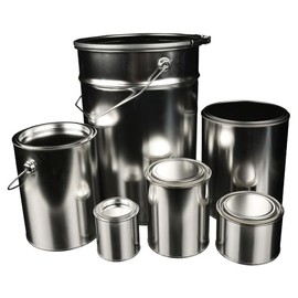 Empty tin, tin, paint can, paint can, made of tinplate, for filling paints and paints (including lid) (3.5 litres)