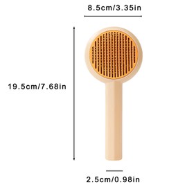 Csirnto Cat Brush Dog Brush with Automatic Cleaning, for Removing Loose Underhair and Strangled Hair, Approved for Short-Haired or Longhaired Cats and Dogs, Stone Yellow