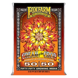 FoxFarm Cream of The Crop 50/50 Growing Media, 2cu ft - Facilitating Aeration and Drainage, for Indoor/Outdoor Container Gardens - Ideal for Use with Customized Feeding Schedules