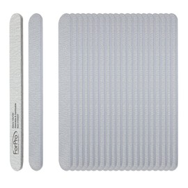 ForPro Zebra Foam Board, 120/180 Grit, Double-Sided Manicure Nail File, 7” L x .75” W 50-Count