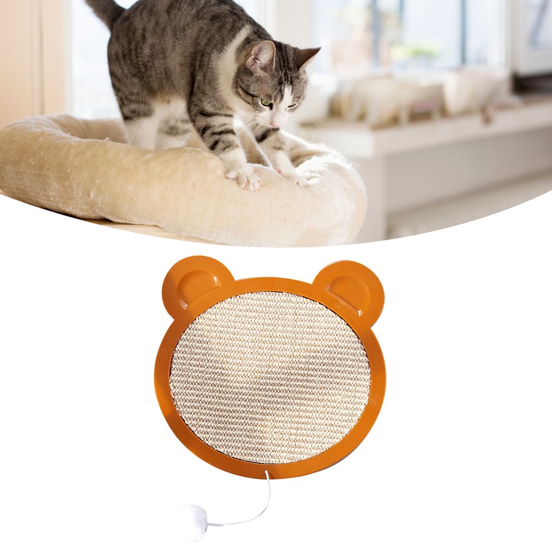 Sisal Cat Scratching Board Cartoon Cute Bear Head Shape Grinding