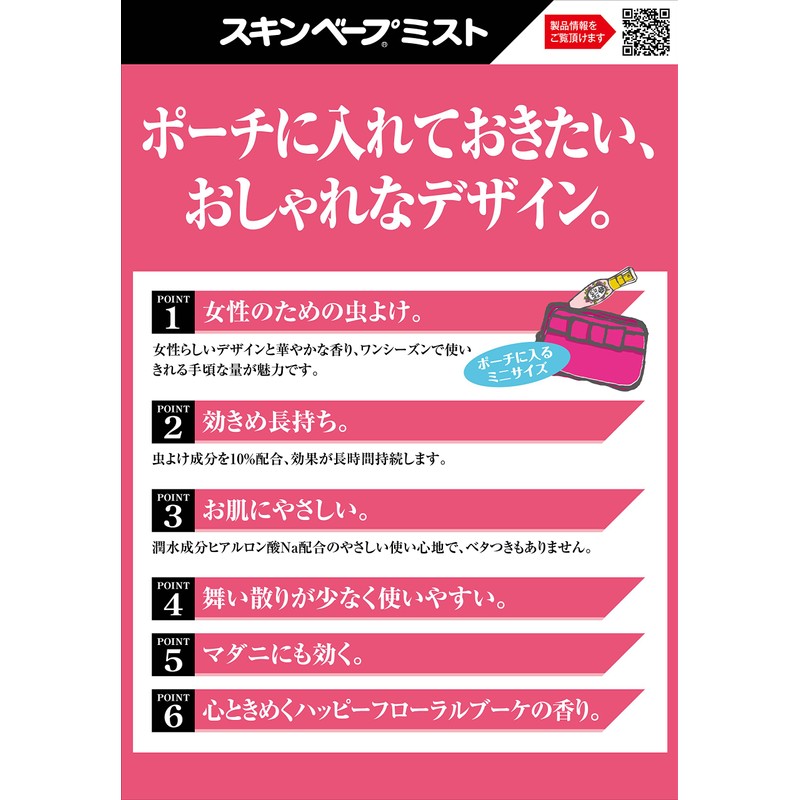 スキンベープ 虫除けスプレー ミストタイプ 30ml Kawaii Select ハッピーフローラルの香り