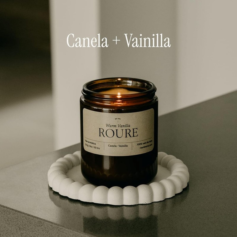 Vela Aromática ROURE "Warm Vanilla" (Canela + Vainilla) - ÚLTIMAS