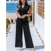 CUPSHE Women's Summer Sleeveless Button-Up Jumpsuit Revers V Neck Elegant