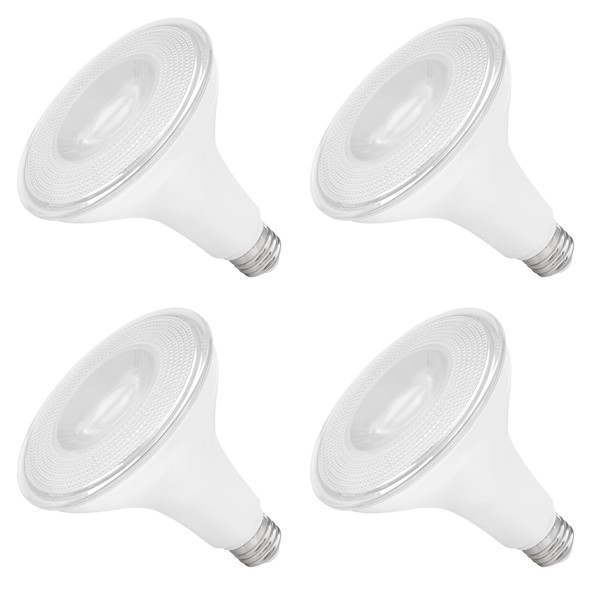 Maxxima PAR38 LED Indoor/Outdoor Light Bulbs - 5000K Daylight, 1275 Lumens, 15 Watts, 100 Watt Equivalent Dimmable Flood Light, 90 CRI, Energy Star, Wet-Rated for Outdoor Security Use - 4 Pack