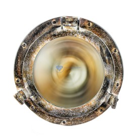 Nagina International Shipwrecked Artificially Rustic Vintage Ship's Porthole Mirror | Pirate's Exclusive Nautical Wall Decor & Gifts (15 Inches, Brown Patina)