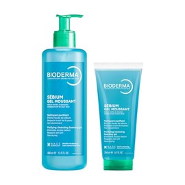 BIODERMA, Limpieza Profunda para Piel Grasa, Kit de Sbium Gel 500 ML Pump  Sbium Gel 200 ML Tubo, Exfoliante Facial                                   