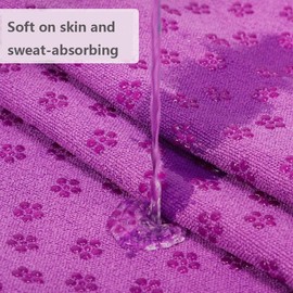 YHIXYUNAZ Non-Slip Yoga Towel Mat Fitness Gym Microfiber Blanket, Super Absorbent, for Hot Yoga, Pilates and Workout 72"x25" (Pink)