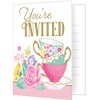 Creative Converting 340144 Floral Tea Party Foldover Invitation