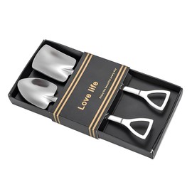 Shovel Spoons for Desserts Grapefruit Spoons Set of 2 Silver Shovel Spoon Silverware Set Pointed Flat Ice Cream Watermelon Spoon for Home Party Kitchen Camping Restaurant Bistro House Warming Gifts