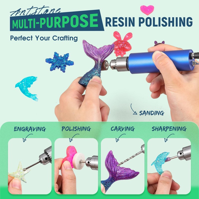 Antstone Electric Resin Polishing Kit Resin Drill with 287 Accessories