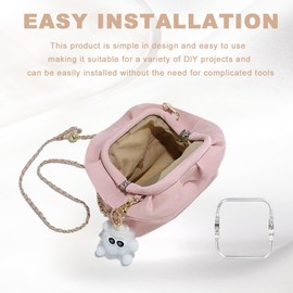 2 PCS Aluminum Purse Frame, 200×85mm U-Shaped Bag Inner Handle, Kiss Lock Clasp Clutch Frame Hardware Replacements for DIY Craft Pouch Bag Purse Making Sewing