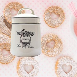 Lonovel Vintage Ceramic Cookies Jars,Retro Bird and Flower Design,Large Kitchen Organization Storage Canister with Airtight Lid,Seal Canister for Food Storage,Store Cookies,Biscuits,Dessert etc,Beige
