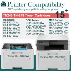 HenceBuy TN248XL Black Toner Cartridge Compatible with Brother TN248BK TN248XLBK for HL-L3220CWE HL-L3240CDW HL-L8240CDW DCP-L3560CDW DCP-L3520CDWE DCP-L3520CDW MFC-L3740CDWE MFC-L8390CDW (Black)