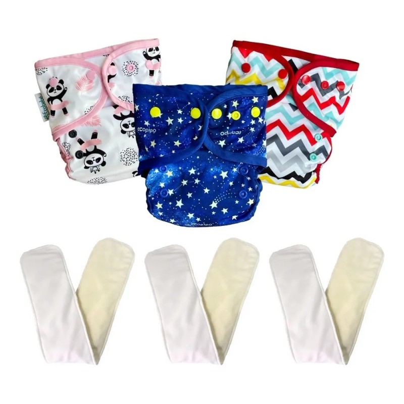 Pañales Ecológicos Unitalla Ecobebé T2 3 Pack