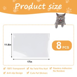 Cat Scratch Furniture Protector - Specially Designed for Leather Furniture, Easy to Remove Anti-Scratch Couch Protector from Cat Claws, No Pins, 8 Pack
