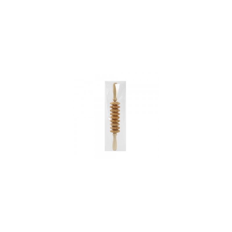 Wooden acupressure roller massage stick