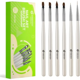 CHERIMOYA Kit 6 Pinceles Nail Art Perla Blanca