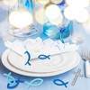 Communion Decoration, Wooden Christening 60 Pieces Wooden Fish Blue White