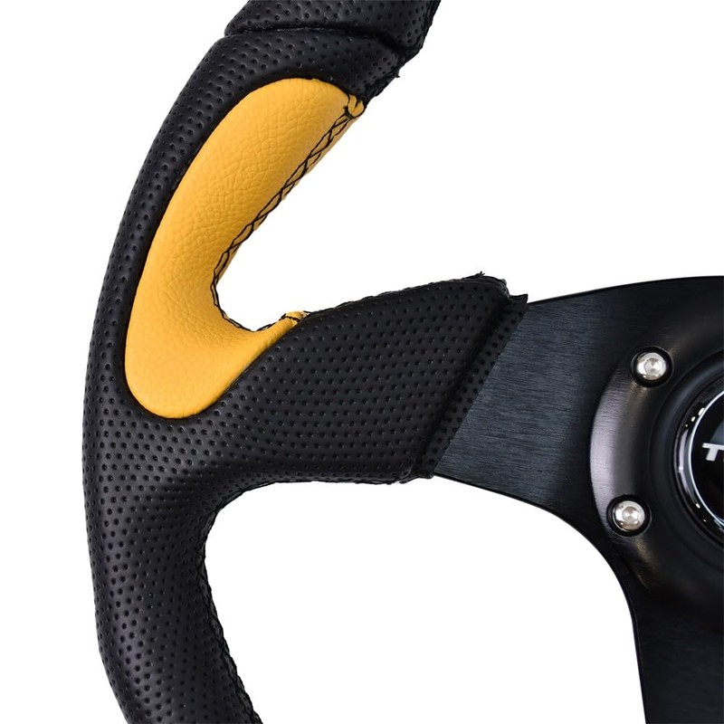 TIYPEOR D-Shaped Racing Adventure Car Steering Wheel 13"/320mm Flat Drift