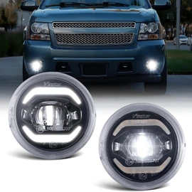 SHINEFIT LED Fog Lights wiht DRL Replacement for 07-14 Suburban Tahoe Yukon Avalanche / 10-13 Camaro / 15-19 Colorado / 15-17 Silverado 2-IN-1 Fog Lights Daytime Running Lights, 2 Pack