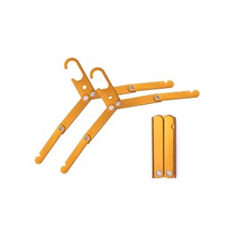 Hikeman Travel Hangers Metal Heavy Duty Folding Hangers for Wet Clothes Portable Space Saving Travel Accessories for Camping Cruise Hotel (3, Orange)