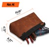 WELKINLAND 2-Pack Heavy-Duty Waxed Canvas Tool Pouches, 14-Inch Zippered Tool